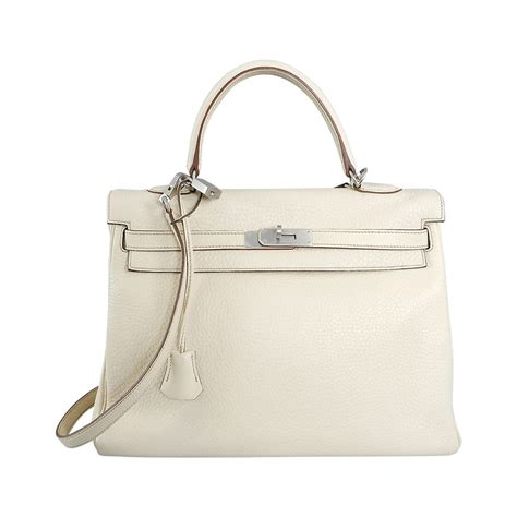 hermes blanc casse|Hermes Kelly 35 Blanc Casse Brushed Palladium .